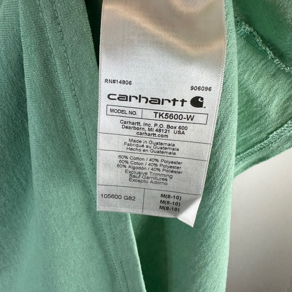 Carhartt Womens T Shirt Graphic Logo Loose Fit Green Casual Top Medium - Picture 5 of 7